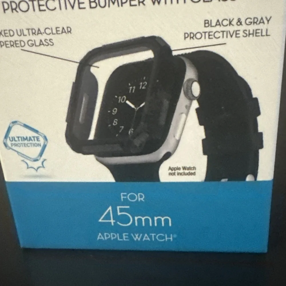 NEW WITHit Dual Layer Full Protection Cover Bumper w/ Glass for 45MM Apple Watch